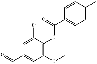2-BROMO-4-FORMYL-6-METHOXYPHENYL 4-METHYLBENZOATE 结构式