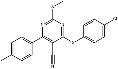 4-((4-氯苯基)硫基)-2-(甲硫基)-6-(对甲苯基)嘧啶-5-甲腈 结构式