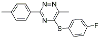 4-FLUOROPHENYL 6-METHYL-3-(4-METHYLPHENYL)-1,2,4-TRIAZIN-5-YL SULFIDE 结构式