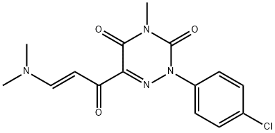 (E)-2-(4-氯苯基)-6-(3-(二甲基氨基)丙烯酰基)-4-甲基-1,2,4-三嗪-3,5(2H,4H)-二酮 结构式