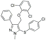 (5-[(4-CHLOROPHENYL)SULFANYL]-1-METHYL-3-PHENYL-1H-PYRAZOL-4-YL)METHYL 2,6-DICHLOROPHENYL ETHER 结构式