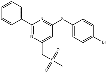 (6-[(4-BROMOPHENYL)SULFANYL]-2-PHENYL-4-PYRIMIDINYL)METHYL METHYL SULFONE 结构式