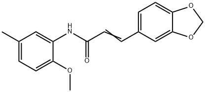 3-(1,3-BENZODIOXOL-5-YL)-N-(2-METHOXY-5-METHYLPHENYL)ACRYLAMIDE 结构式