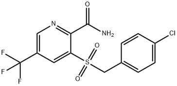 3-[(4-CHLOROBENZYL)SULFONYL]-5-(TRIFLUOROMETHYL)-2-PYRIDINECARBOXAMIDE 结构式