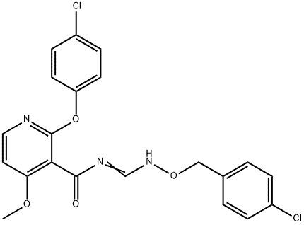 N-(([(4-CHLOROBENZYL)OXY]IMINO)METHYL)-2-(4-CHLOROPHENOXY)-4-METHOXYNICOTINAMIDE 结构式