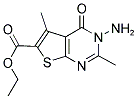 3-AMINO-2,5-DIMETHYL-4-OXO-3,4-DIHYDRO-THIENO[2,3-D]PYRIMIDINE-6-CARBOXYLIC ACID ETHYL ESTER 结构式