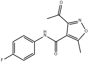 3-ACETYL-N-(4-FLUOROPHENYL)-5-METHYL-4-ISOXAZOLECARBOXAMIDE 结构式