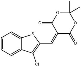 5-[(3-CHLORO-1-BENZOTHIOPHEN-2-YL)METHYLENE]-2,2-DIMETHYL-1,3-DIOXANE-4,6-DIONE 结构式