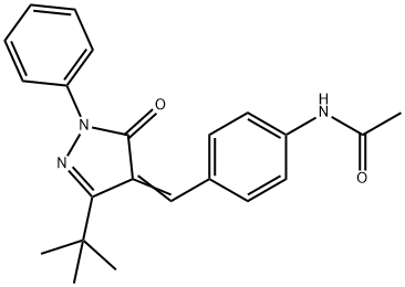 N-(4-((3-(TERT-BUTYL)-5-OXO-1-PHENYL-2-PYRAZOLIN-4-YLIDENE)METHYL)PHENYL)ETHANAMIDE 结构式