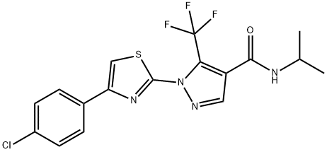 1-[4-(4-CHLOROPHENYL)-1,3-THIAZOL-2-YL]-N-ISOPROPYL-5-(TRIFLUOROMETHYL)-1H-PYRAZOLE-4-CARBOXAMIDE 结构式