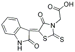 [(5Z)-4-OXO-5-(2-OXO-1,2-DIHYDRO-3H-INDOL-3-YLIDENE)-2-THIOXO-1,3-THIAZOLIDIN-3-YL]ACETIC ACID 结构式