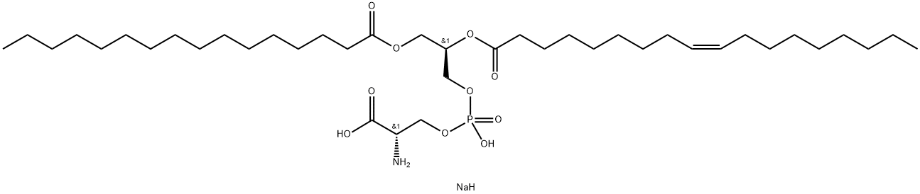 1-PALMITOYL-2-OLEOYL-SN-GLYCERO-3-PHOSPHO-L-SERINE (SODIUM SALT);16:0-18:1 PS (POPS) 结构式