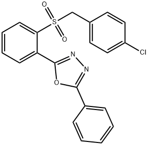 2-(2-[(4-CHLOROBENZYL)SULFONYL]PHENYL)-5-PHENYL-1,3,4-OXADIAZOLE 结构式