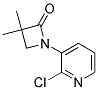 1-(2-氯吡啶-3-炔)-3,3-二甲基氮杂环丁烷-2-酮 结构式