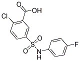 2-CHLORO-5-(4-FLUORO-PHENYLSULFAMOYL)-BENZOIC ACID 结构式