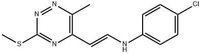 4-CHLORO-N-(2-[6-METHYL-3-(METHYLSULFANYL)-1,2,4-TRIAZIN-5-YL]VINYL)ANILINE 结构式
