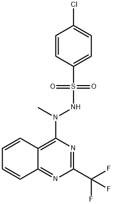 4-CHLORO-N'-METHYL-N'-[2-(TRIFLUOROMETHYL)-4-QUINAZOLINYL]BENZENESULFONOHYDRAZIDE 结构式