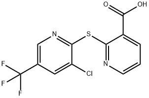2-(3-CHLORO-5-(TRIFLUOROMETHYL)-2-PYRIDYLTHIO)PYRIDINE-3-CARBOXYLIC ACID 结构式