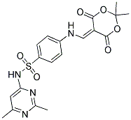 5-(((4-(((2,6-Dimethylpyrimidin-4-yl)amino)sulfonyl)phenyl)amino)methylene)-2,2-dimethyl-1,3-dioxane-4,6-dione 结构式
