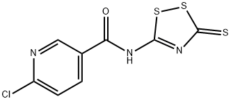 6-氯-N-(3-硫氧基-3H-1,2,4-二噻唑-5-基)烟酰胺 结构式