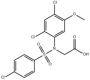 N-(4-CHLOROPHENYLSULFONYL)-2,4-DICHLORO-5-METHOXYPHENYLGLYCINE ETHYL ESTER 结构式