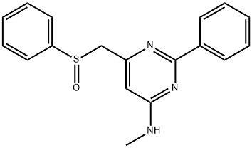 N-METHYL-2-PHENYL-6-[(PHENYLSULFINYL)METHYL]-4-PYRIMIDINAMINE 结构式