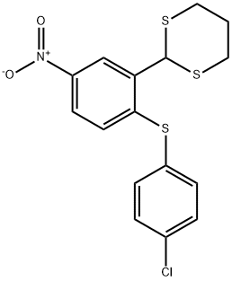 2-(2-[(4-CHLOROPHENYL)SULFANYL]-5-NITROPHENYL)-1,3-DITHIANE 结构式