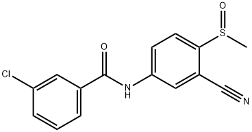 3-CHLORO-N-[3-CYANO-4-(METHYLSULFINYL)PHENYL]BENZENECARBOXAMIDE 结构式