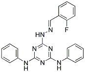 2-FLUOROBENZALDEHYDE (4,6-DIANILINO-1,3,5-TRIAZIN-2-YL)HYDRAZONE 结构式