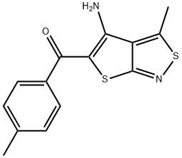 (4-AMINO-3-METHYLTHIENO[2,3-C]ISOTHIAZOL-5-YL)(4-METHYLPHENYL)METHANONE 结构式