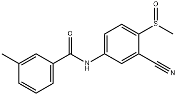 N-[3-CYANO-4-(METHYLSULFINYL)PHENYL]-3-METHYLBENZENECARBOXAMIDE 结构式