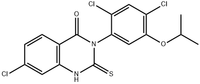 7-CHLORO-3-(2,4-DICHLORO-5-ISOPROPOXYPHENYL)-2-SULFANYL-4(3H)-QUINAZOLINONE 结构式