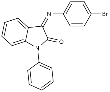 3-[(4-Bromophenyl)imino]-1-phenyl-1,3-dihydro-2H-indol-2-one 结构式