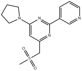 4-[(METHYLSULFONYL)METHYL]-2-(3-PYRIDINYL)-6-(1-PYRROLIDINYL)PYRIMIDINE 结构式