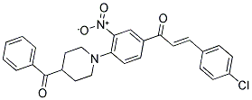 1-[4-(4-BENZOYLPIPERIDINO)-3-NITROPHENYL]-3-(4-CHLOROPHENYL)PROP-2-EN-1-ONE 结构式