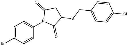 1-(4-BROMOPHENYL)-3-[(4-CHLOROBENZYL)SULFANYL]DIHYDRO-1H-PYRROLE-2,5-DIONE 结构式