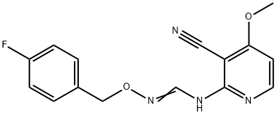 N-(3-CYANO-4-METHOXY-2-PYRIDINYL)-N'-[(4-FLUOROBENZYL)OXY]IMINOFORMAMIDE 结构式