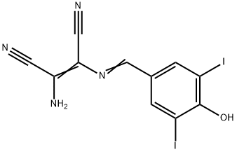 2-AMINO-1-(1-AZA-2-(4-HYDROXY-3,5-DIIODOPHENYL)VINYL)ETHENE-1,2-DICARBONITRILE 结构式