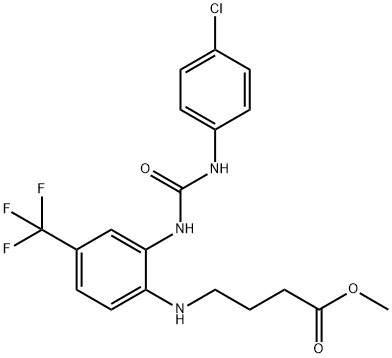 METHYL 4-[2-([(4-CHLOROANILINO)CARBONYL]AMINO)-4-(TRIFLUOROMETHYL)ANILINO]BUTANOATE 结构式