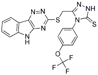 3-(2,3,6-TRIAZINO[5,4-B]INDOL-3-YLTHIOMETHYL)-4-(4-(TRIFLUOROMETHOXY)PHENYL)-1,2,4-TRIAZOLINE-5-THIONE 结构式