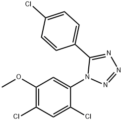 2,4-DICHLORO-5-[5-(4-CHLOROPHENYL)-1H-1,2,3,4-TETRAAZOL-1-YL]PHENYL METHYL ETHER 结构式