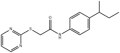 N-[4-(SEC-BUTYL)PHENYL]-2-(2-PYRIMIDINYLSULFANYL)ACETAMIDE 结构式