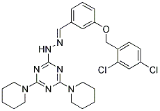 (E)-2-(2-(3-(2,4-DICHLOROBENZYLOXY)BENZYLIDENE)HYDRAZINYL)-4,6-DI(PIPERIDIN-1-YL)-1,3,5-TRIAZINE 结构式