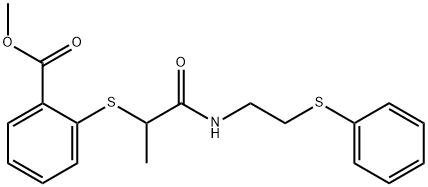 METHYL 2-[(1-METHYL-2-OXO-2-([2-(PHENYLSULFANYL)ETHYL]AMINO)ETHYL)SULFANYL]BENZENECARBOXYLATE 结构式