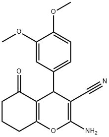 2-氨基-4-(3,4-二甲氧基苯基)-5-氧代-5,6,7,8-四氢-4H-色烯-3-腈 结构式