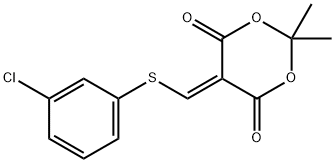 5-([(3-CHLOROPHENYL)SULFANYL]METHYLENE)-2,2-DIMETHYL-1,3-DIOXANE-4,6-DIONE 结构式