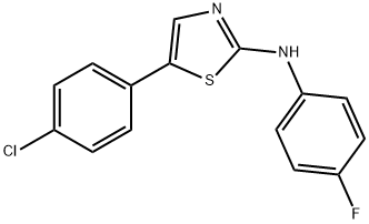 5-(4-CHLOROPHENYL)-N-(4-FLUOROPHENYL)-1,3-THIAZOL-2-AMINE 结构式