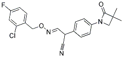 3-([(2-CHLORO-4-FLUOROBENZYL)OXY]IMINO)-2-[4-(3,3-DIMETHYL-2-OXO-1-AZETANYL)PHENYL]PROPANENITRILE 结构式