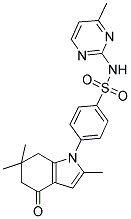 2,6,6-TRIMETHYL-1-(4-(((4-METHYLPYRIMIDIN-2-YL)AMINO)SULFONYL)PHENYL)-5,6,7-TRIHYDROINDOL-4-ONE 结构式