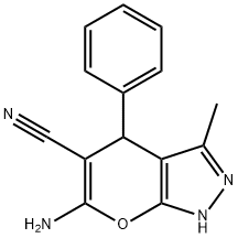 6-AMINO-3-METHYL-4-PHENYL-4H-PYRANO[3,2-D]PYRAZOLE-5-CARBONITRILE 结构式